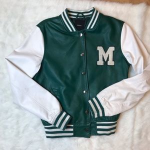 Green Forever 21 letterman jacket